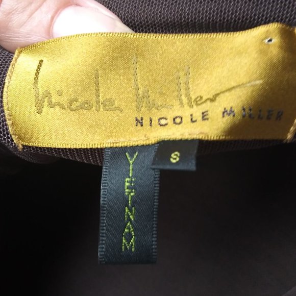 NWT - Nicole Miller Off the shoulder brown dress - Picture 14 of 16